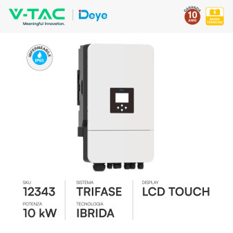 V-Tac Deye Inverter Trifase On-Grid / Off-Grid 10kW IP65